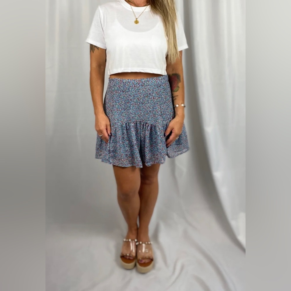 Red Dress Boutique: Spring Floral Ruffle Tier Mini Skirt